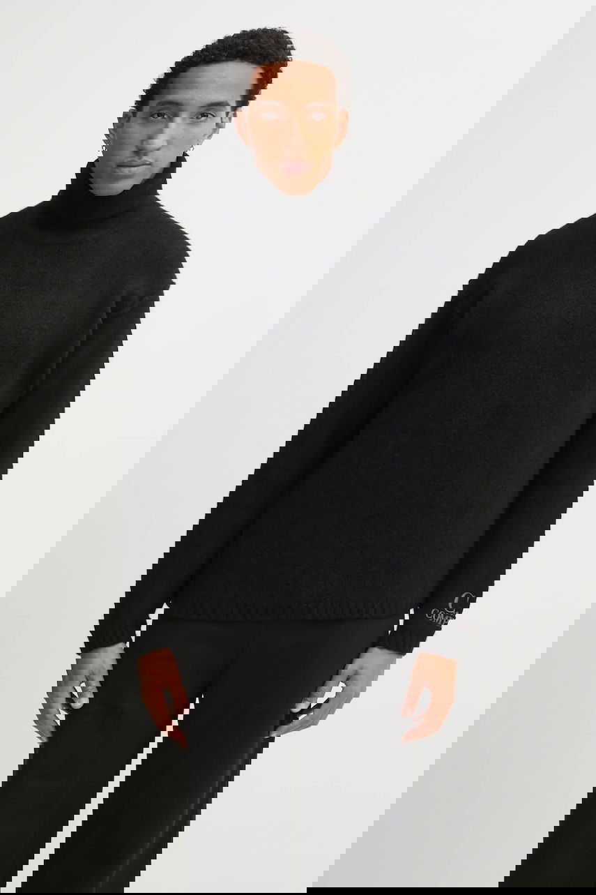 Pleteni pulover C.P. Company Wool Blend Turtleneck Sweater Črna | 19CMKN281A110509A, 0