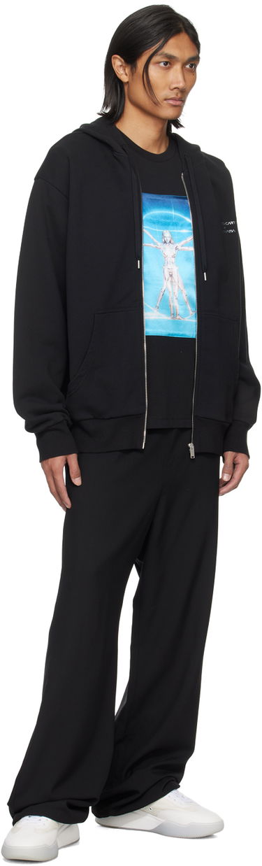 Pulover Stella McCartney Robot Zip-Up Hoodie Črna | 6J02743SPY81, 3