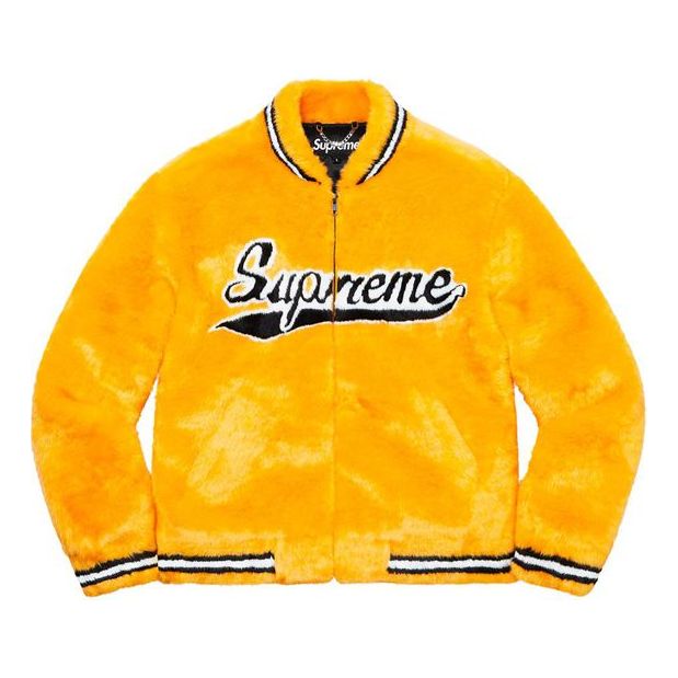 Bomber jakna Supreme Faux Fur Varsity Jacket by Supreme Oranžna | SUP-SS20-025