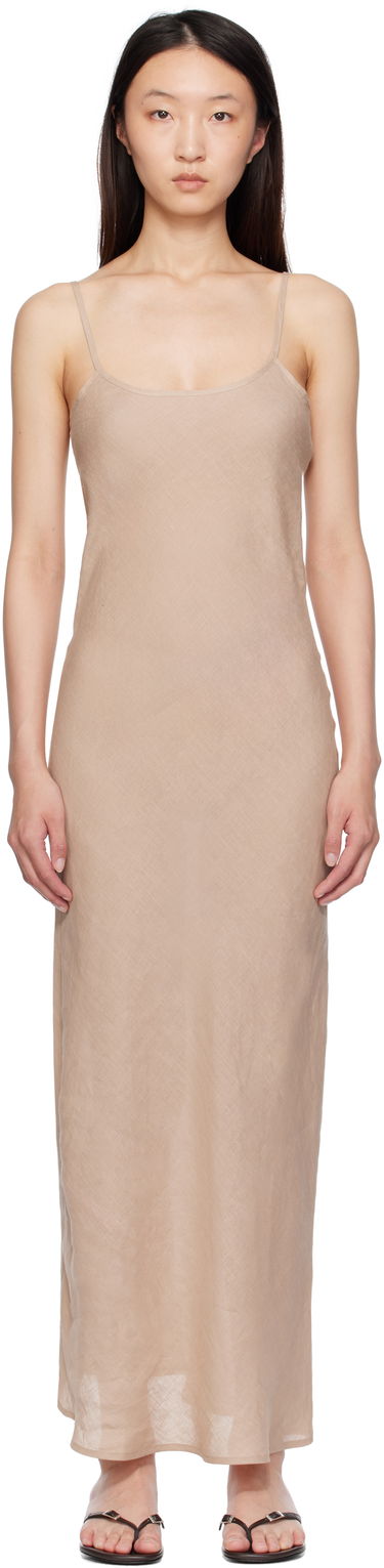 Obleke Baserange Baserange Dydine Maxi Slip Dress Bež | DRDY-LI-SU25, 0