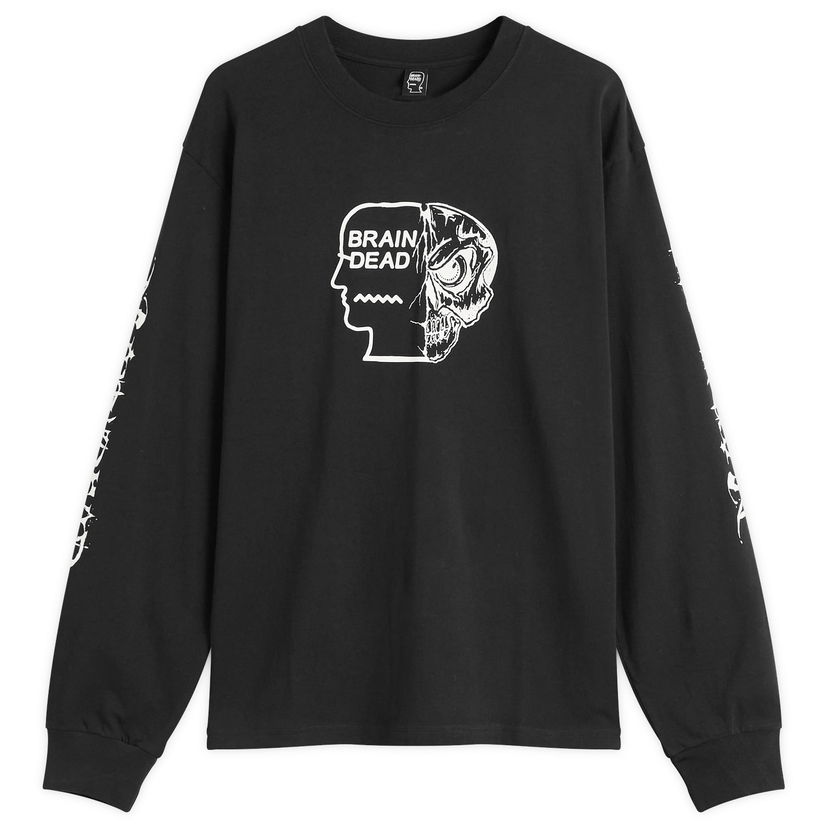 Majica Brain Dead Brain Dead Skull Mech Long Sleeve T-Shirt, Size Large Črna | BDF25T010O46-BLK