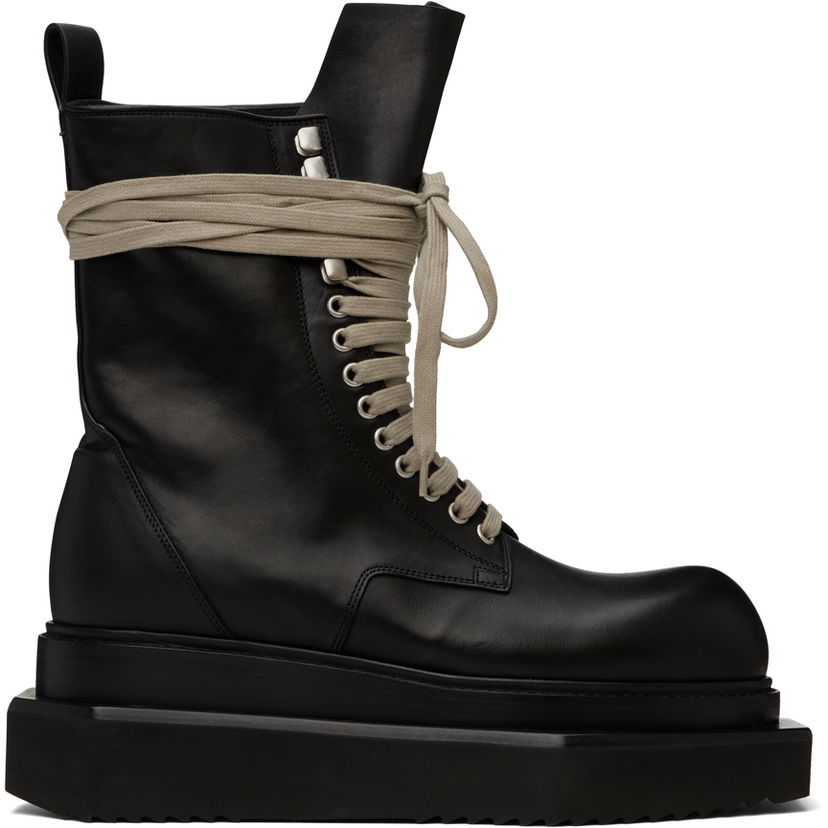Superge in čevlji Rick Owens Rick Owens Lido Laceup Turbo Cyclops Boots Črna | RU02D6875 LOO