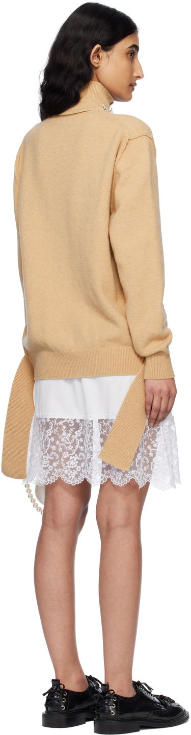 Obleke Simone Rocha Simone Rocha Embellished Window Zip Cardigan Bež | LMK4BW 0660, 2