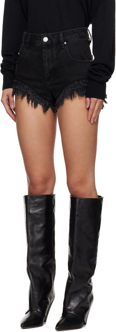 Kratke hlače ISABEL MARANT Isabel Marant Eneidao Frayed Denim Shorts Črna | SH0033FB-B1H04I, 3