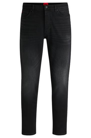 Kavbojke BOSS Tapered Fit Stretch Denim Jeans Črna | 50517492
