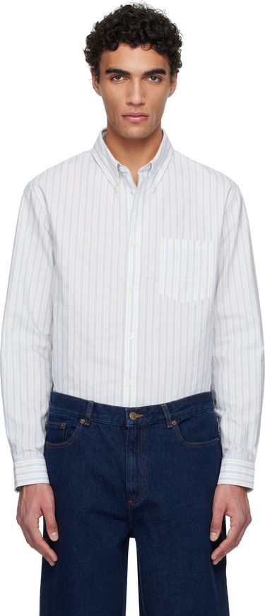 Srajce A.P.C. A.P.C. Edouard Brodée Striped Button-Down Shirt Bela | COHFZ-H12509, 0