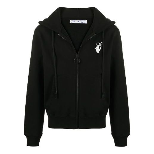 Pulover Off-White Painting Arrow Zip Hoodie Črna | OMBE001F20FLE0031001