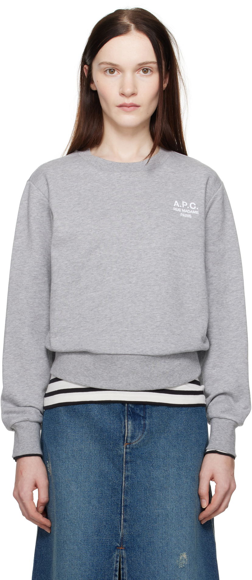 Pulover A.P.C. Boxy Sweatshirt Siva | COHBN-F27915