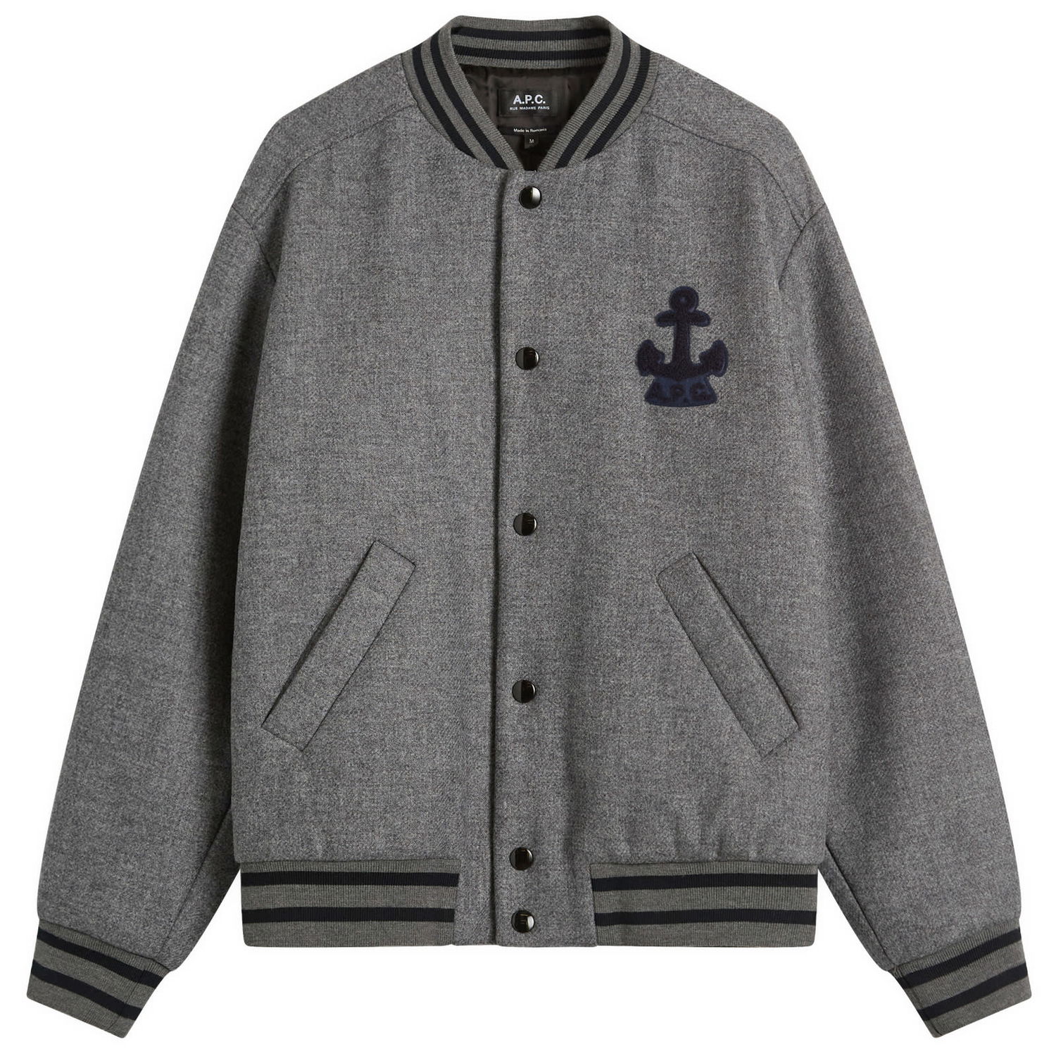 Bomber jakna A.P.C. A.P.C. Micka Varsity Jacket Siva | WVBEB-M32010-PLA, 1