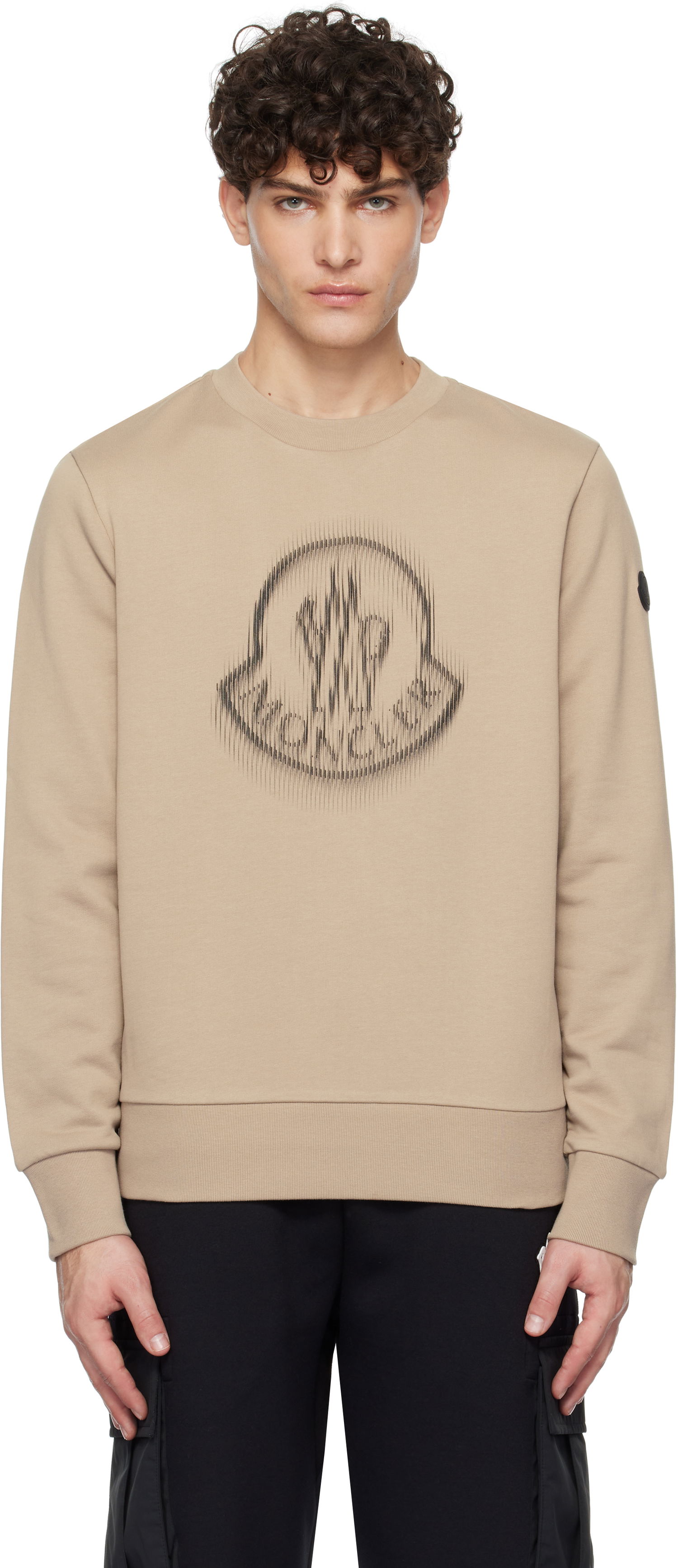 Pulover Moncler Terry Sweatshirt With Logo Print Bež | K10918G00007809KR, 0