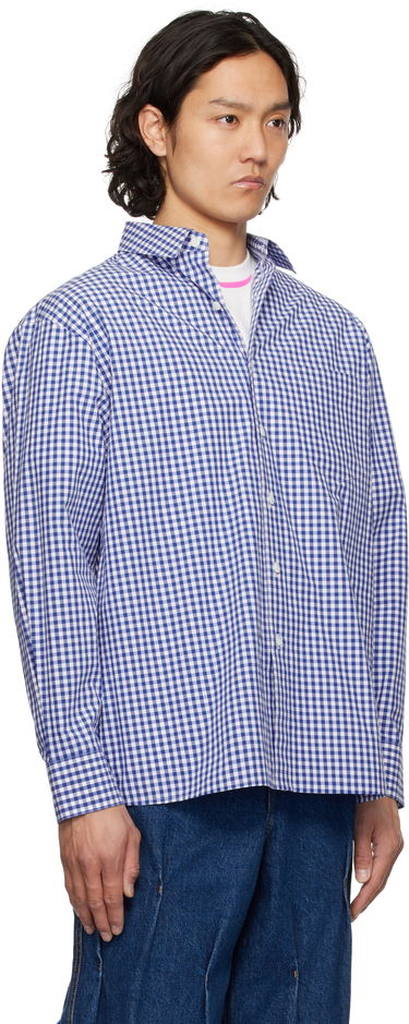 Srajce ADER ERROR ADER error Sig; TRS Tag 03 Gingham Shirt Modra | BO42FYSH0102BL, 1