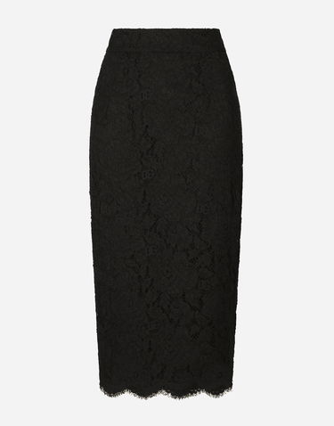 Krila Dolce & Gabbana Dolce & Gabbana Stretch Lace Midi Skirt Črna | F4B7ITHLM7LN0000, 0