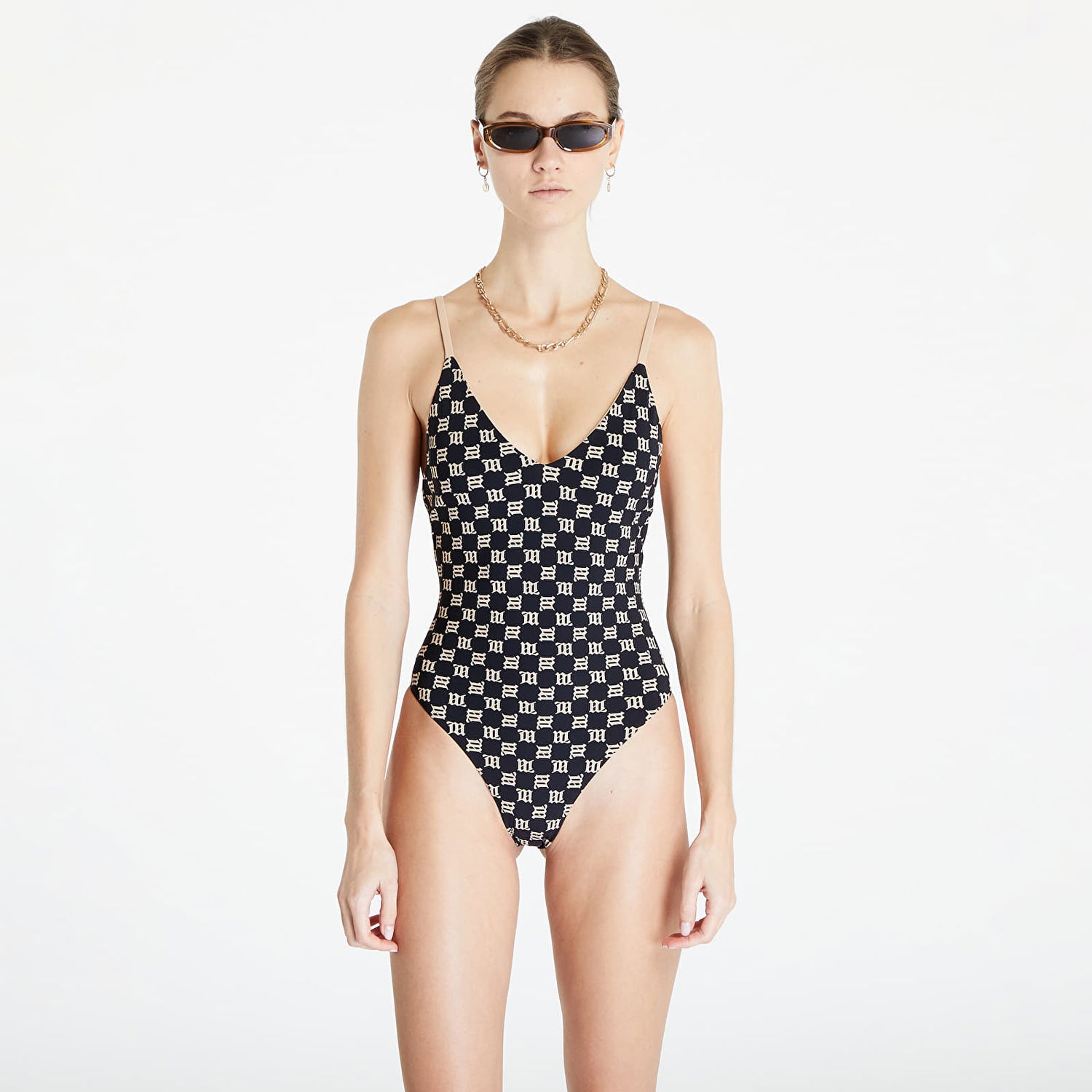 Kopalke MISBHV Monogram Signature One Piece Swimsuit Črna | 121EX10, 0