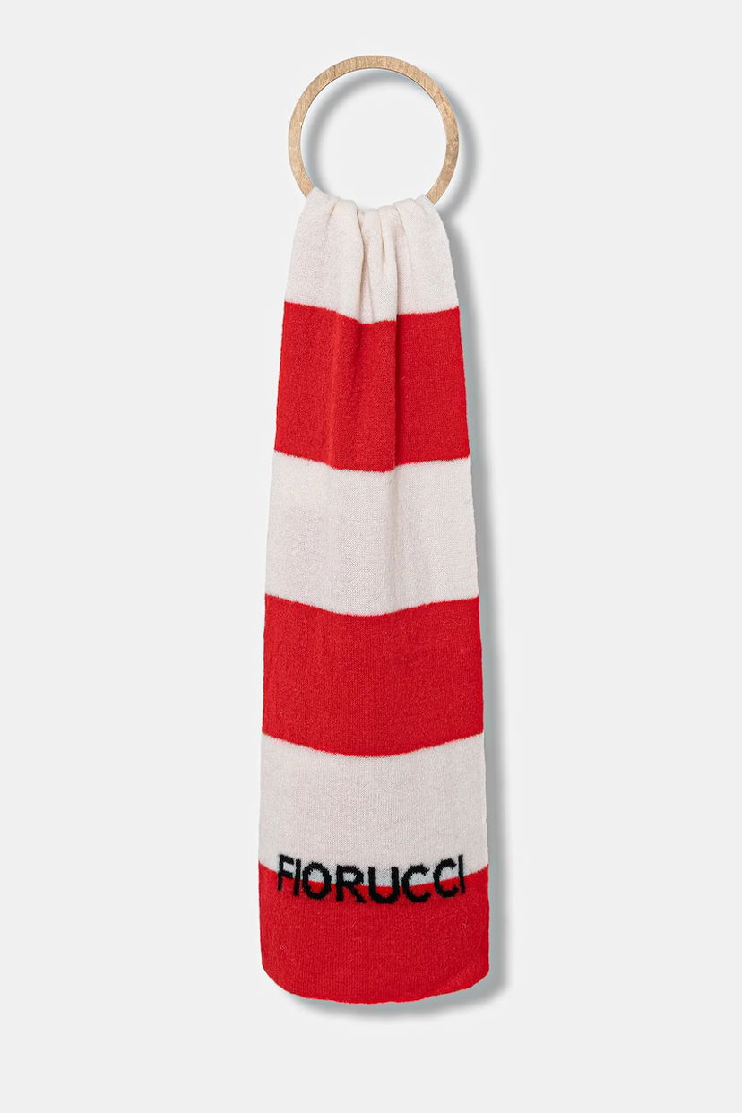 Šala Fiorucci Fiorucci Logo Alpaca Striped Scarf Rdeča | W02FPASC470KN11RD02