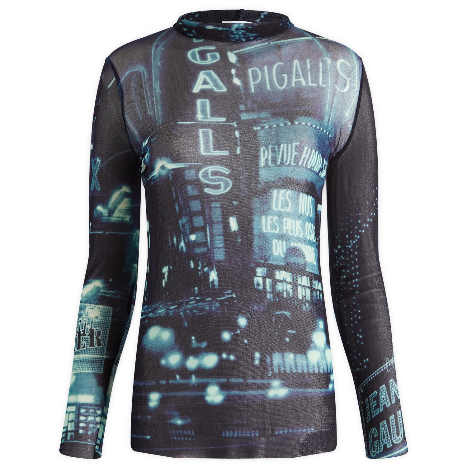 Majica Jean Paul Gaultier Pigalle Print Mesh Top Črna | 2430FTO206T55259560100, 0