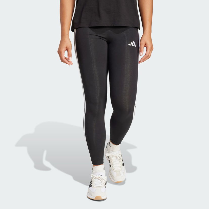 Pajkice adidas Performance 3-Stripes Cotton Leggings Črna | JE0072