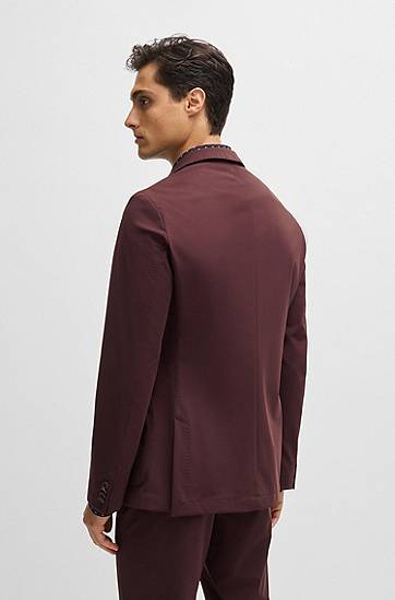 Jakna BOSS BOSS Slim-Fit Performance-Stretch Jersey Jacket Bordo | 50521579, 1