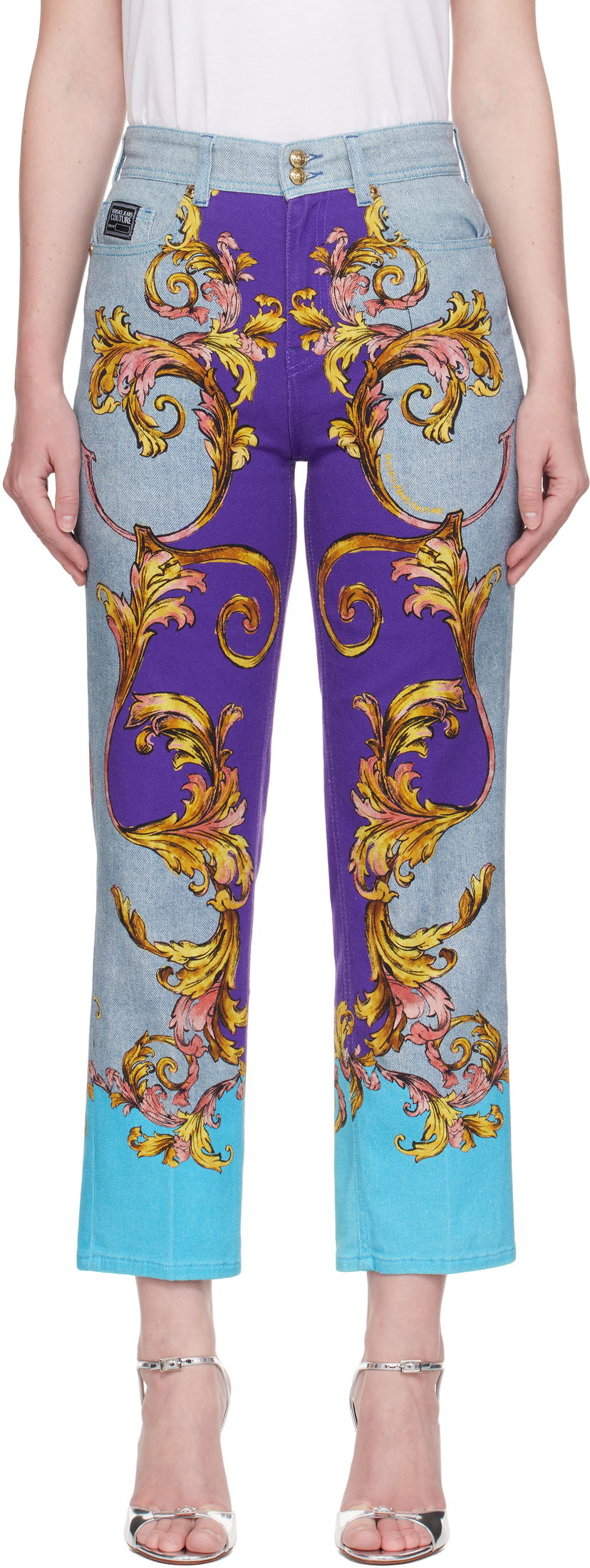 Kavbojke Versace Versace Jeans Couture Barocco Slim-Fit Jeans Večbarvna | E78HAB5P5_EES140L54