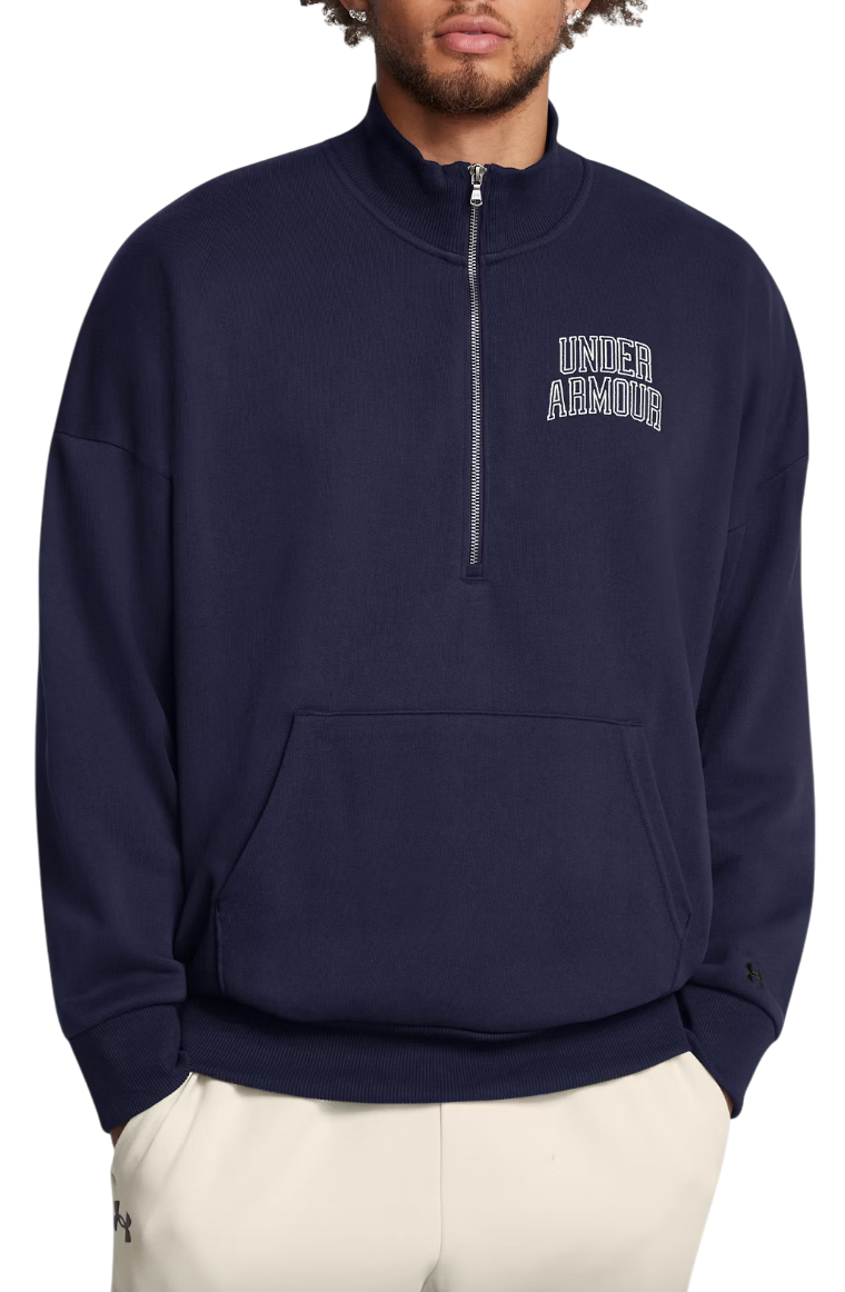 Pulover Under Armour Terry Half-Zip Sweatshirt Mornarica | 1386550-410