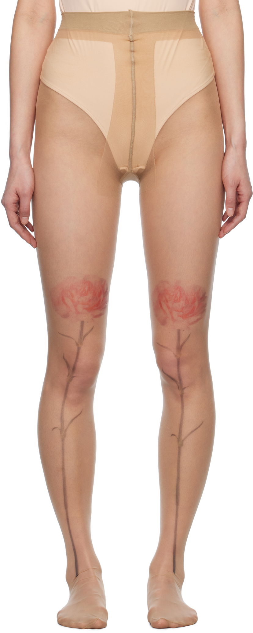 Nogavice Simone Rocha Simone Rocha Sheer Carnation Tights Bež | SOCK57 0635