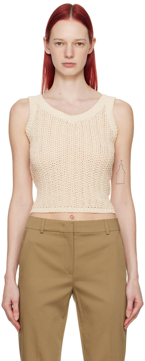 Pleteni pulover Max Mara Max Mara Women's Arrigo Knitted Tank Top Bež | 2411361032600
