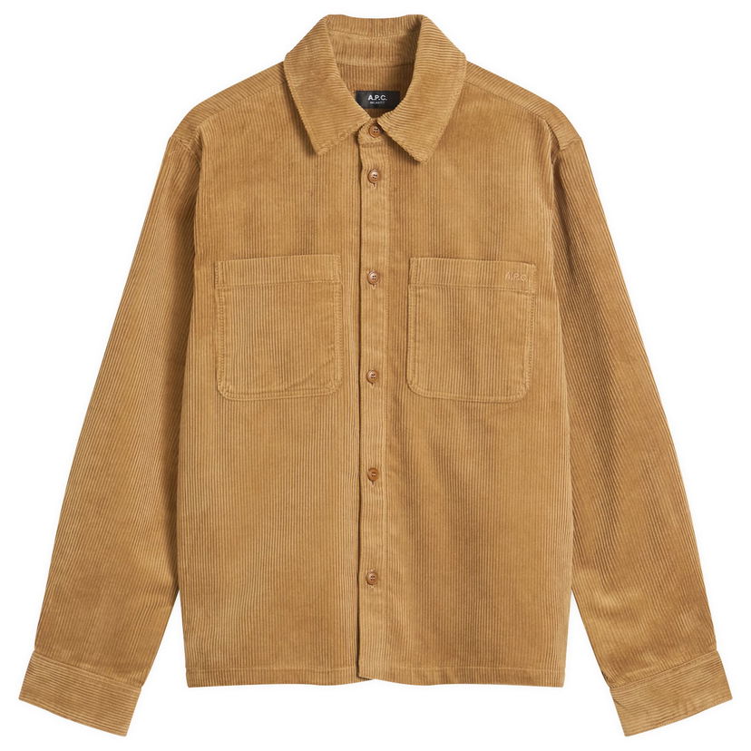 Srajce A.P.C. A.P.C. Leon Corduroy Overshirt Rjava | COHBB-H32019-CAA