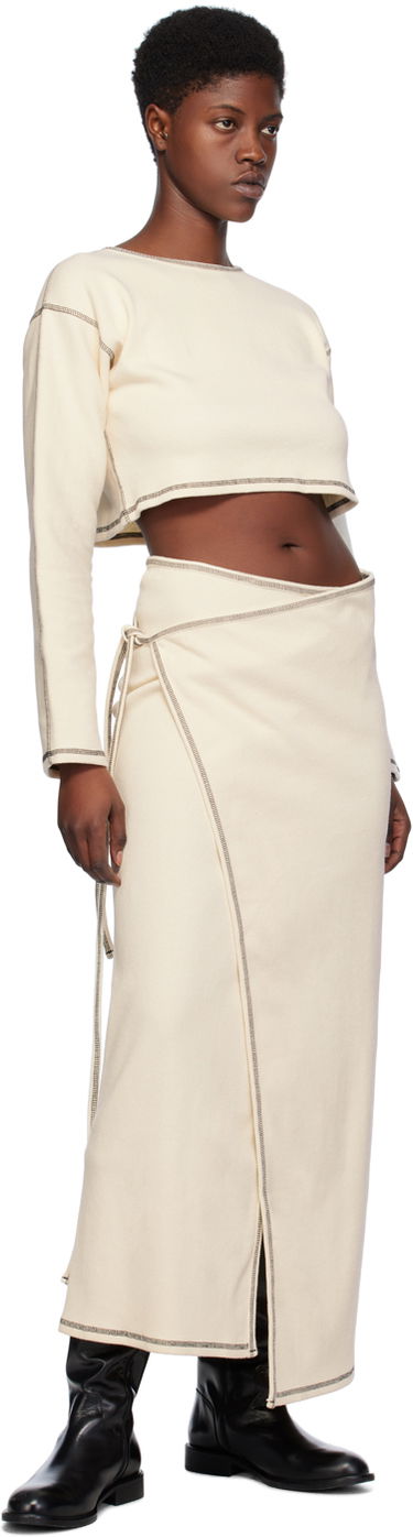 Krila Baserange Wrap Midi Skirt Bež | SKGW-RIB-SP24, 3