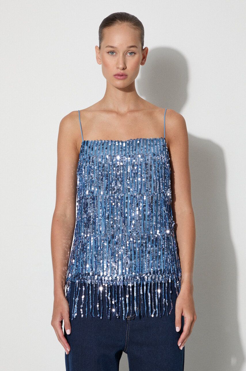 Majica brez rokavov Samsoe Samsoe Sequined Fringe Cami Top by Samsoe Samsoe Modra | F23200094, 0