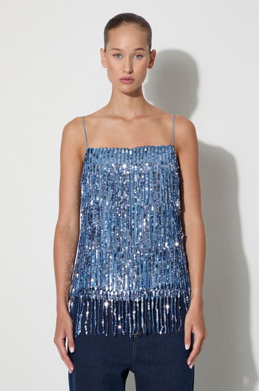 Majica brez rokavov Samsoe Samsoe Sequined Fringe Cami Top by Samsoe Samsoe Modra | F23200094, 0