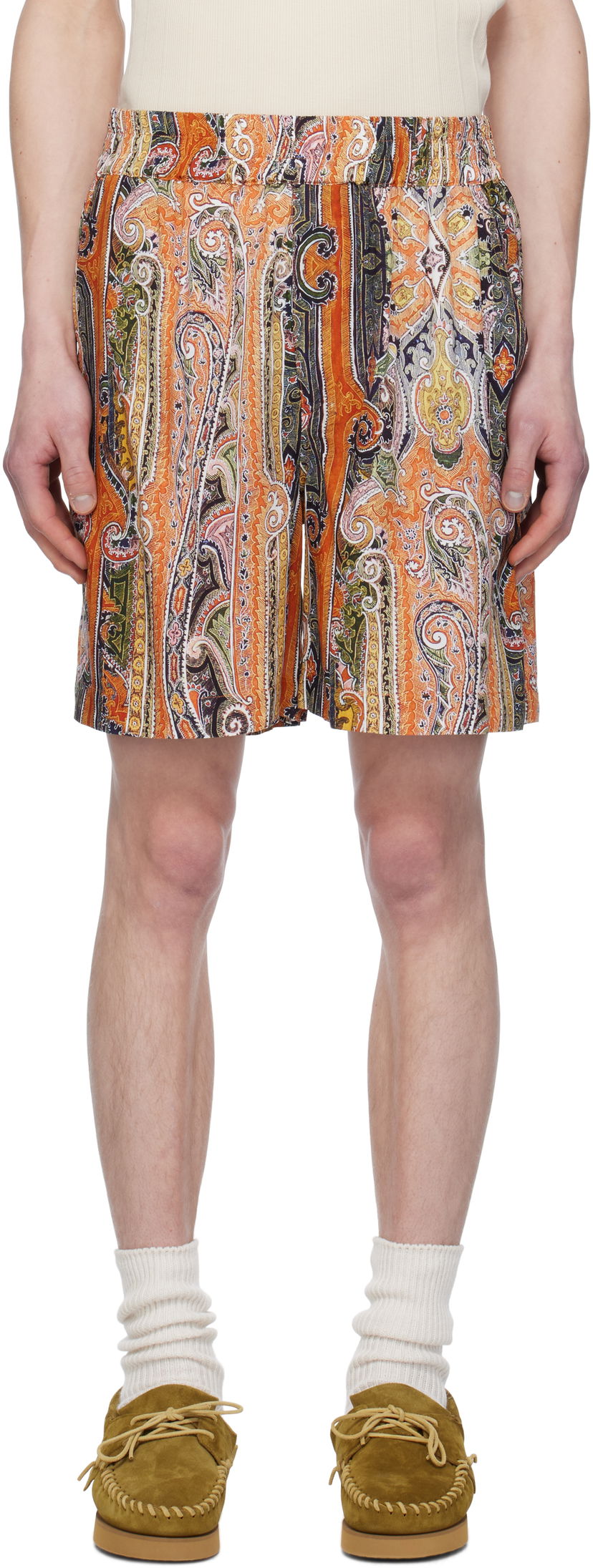Kratke hlače ISABEL MARANT Isabel Marant Paisley Vega Shorts Oranžna | SH0236HA-C2I08H