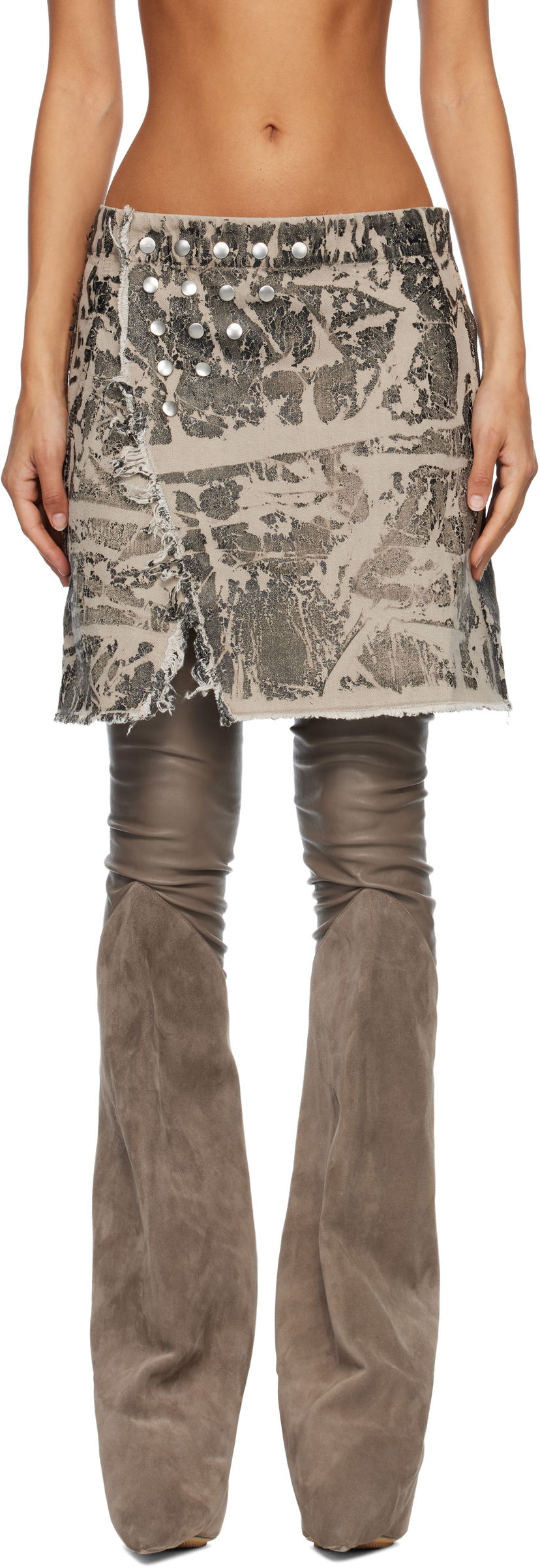 Krila Rick Owens Concordians Sisynap Studded Distressed Miniskirt Večbarvna | DS02E7329 DWF