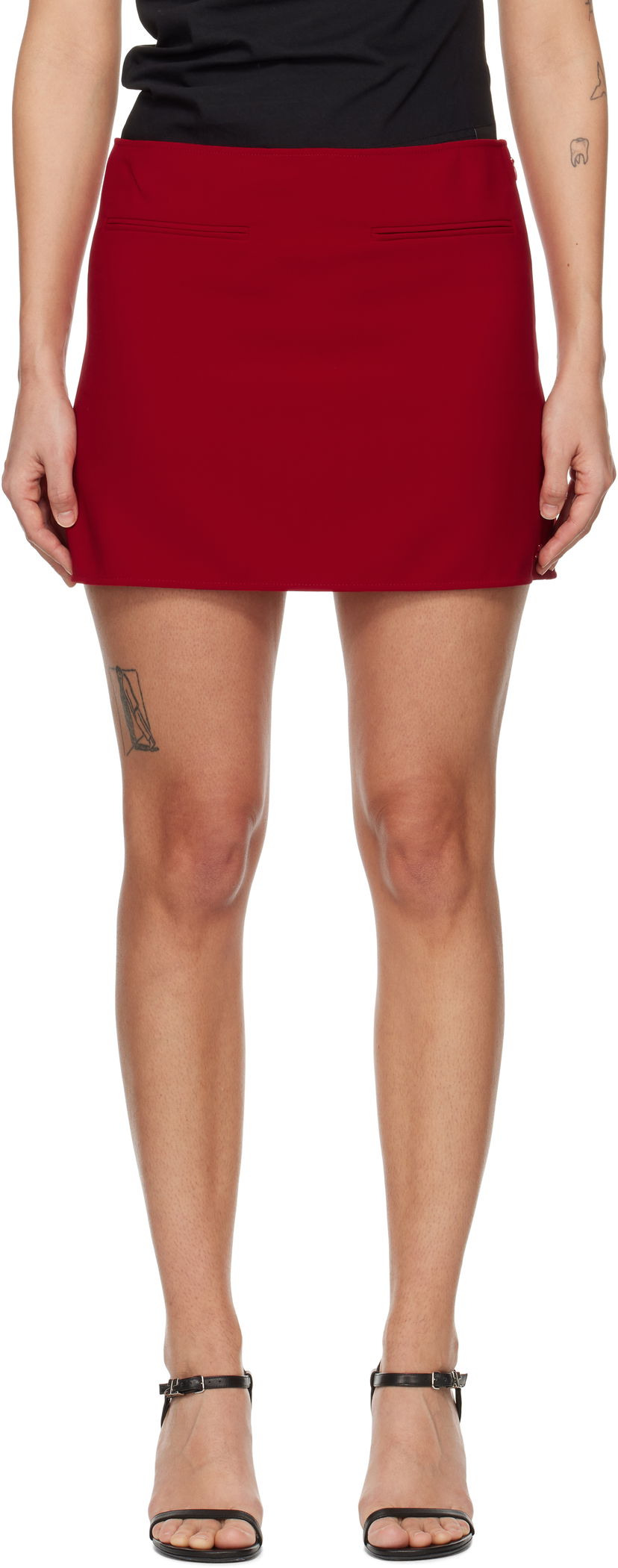 Krila Courrèges Courrèges 2-Pocket Heritage Miniskirt Rdeča | 125CJU226PL0159