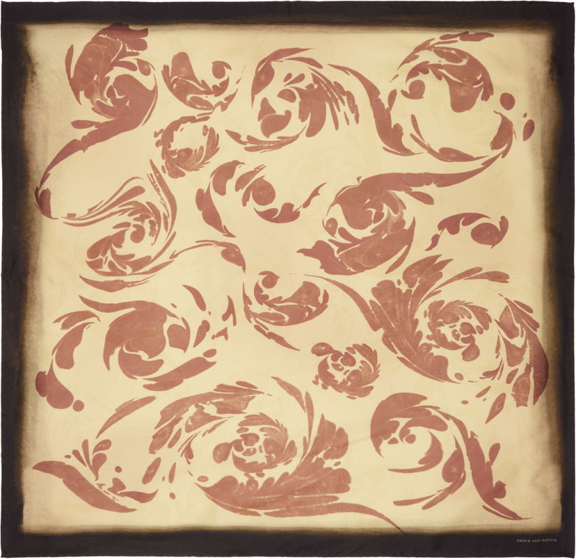 Šala Dries Van Noten Dries Van Noten Printed Silk Scarf Bež | 251-021303-1010