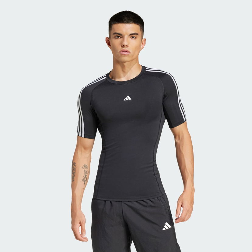 Majica adidas Performance Techfit Compression Training 3-Stripes Črna | IN5588