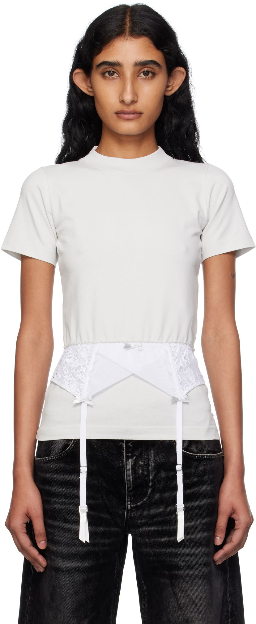Majica Balenciaga Balenciaga Lingerie T-Shirt Bela | 828869TNVB2