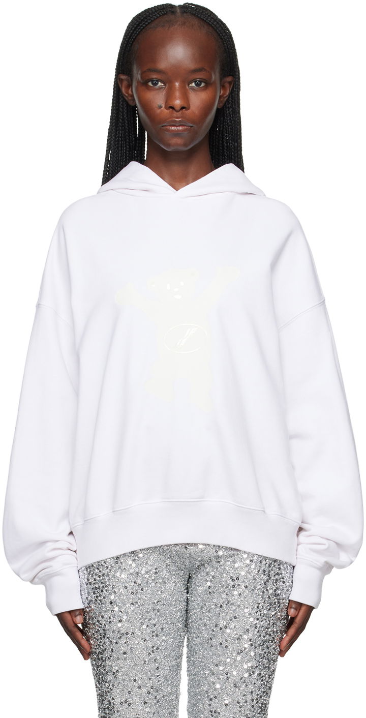 Pulover We11done We11done Printed Hoodie Bela | WD-TH3-22-727-U-IV