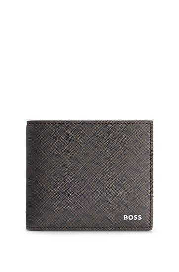 Denarnica BOSS Monogram wallet with foil-embossed logo Siva | 50552830