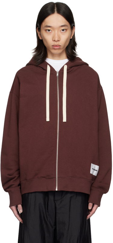 Pulover Jil Sander Jil Sander Logo Patch Zip Hoodie Rjava | J47HG0101_J20039, 0