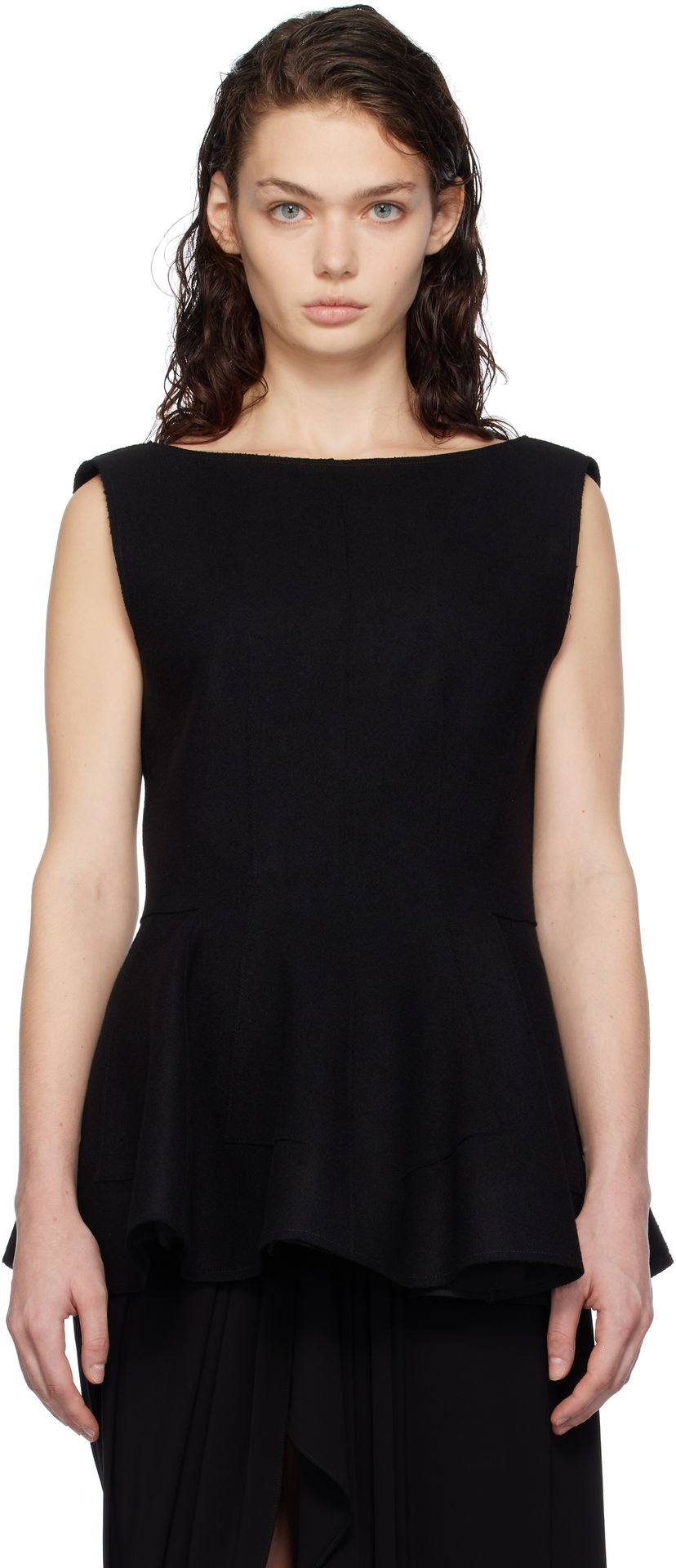 Majica brez rokavov LANVIN Peplum Blouse Črna | RW-TO0041-4196-H24