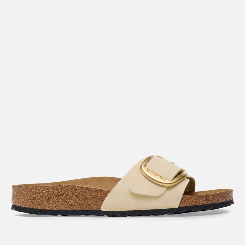 Superge in čevlji Birkenstock Madrid Big Buckle Slim Fit Nubuck Single Strap Sandals - Ecru Bež | 1026604