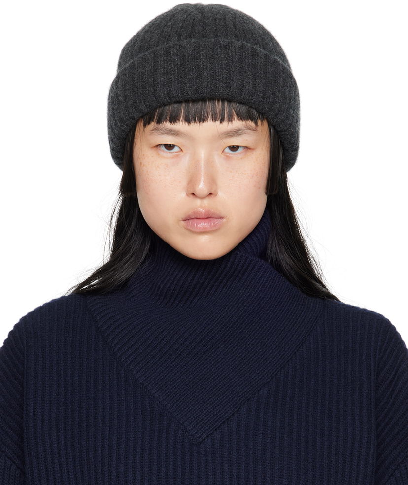 Beanie TOTEME Chunky Brim Beanie Siva | 224-7021-753