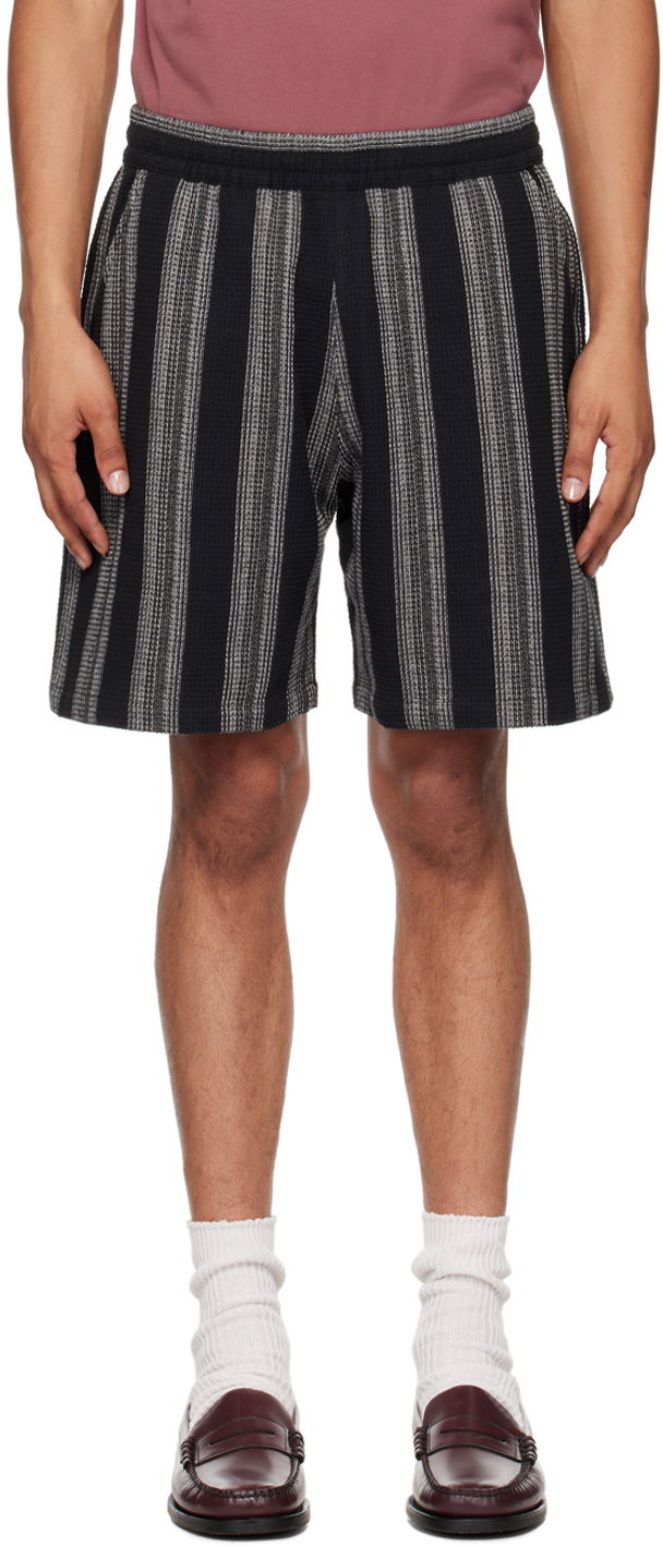 Kratke hlače Carhartt WIP Striped Relaxed Fit Shorts Črna | I033692