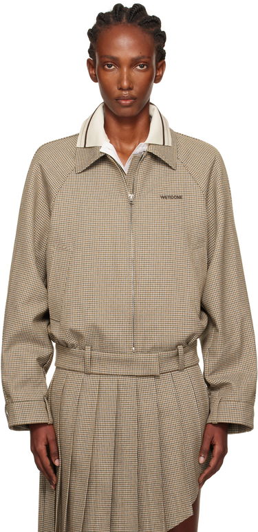 Jakna We11done Polo Collar Micro Checked Zip Jacket Bež | WD-JK2-25-012-W-BG, 0
