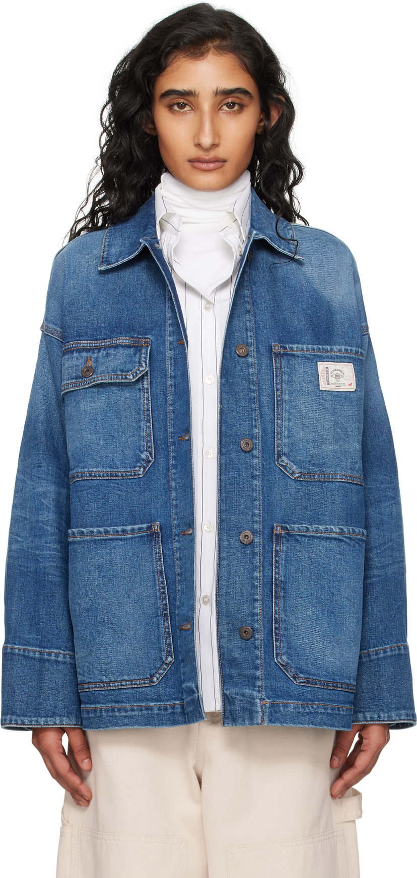 Jakna Max Mara Weekend Max Mara Aligi Denim Jacket Modra | 2525046051600
