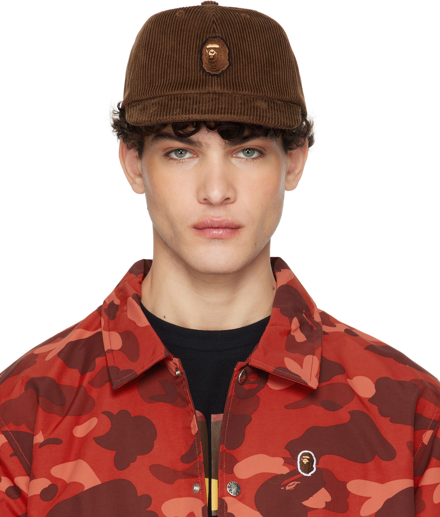 Kapa BAPE Corduroy Cap With Logo Patch Rjava | 001CPK801004M, 0