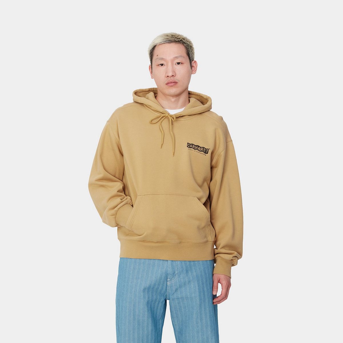 Pulover Carhartt WIP Stone Washed Relaxed Fit Hoodie Bež | I033621_9, 0