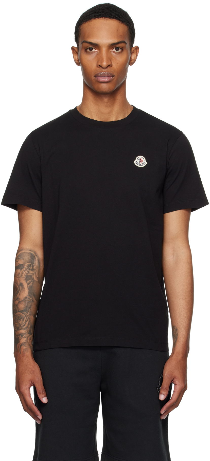 Majica Moncler Moncler Logo Patch Cotton T-Shirt Črna | K20918C00033829H8