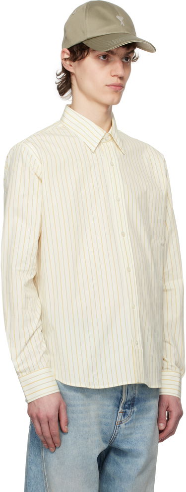 Srajce AMI AMI Paris Classic Striped Shirt Rumena | HSH051.CO0109, 1