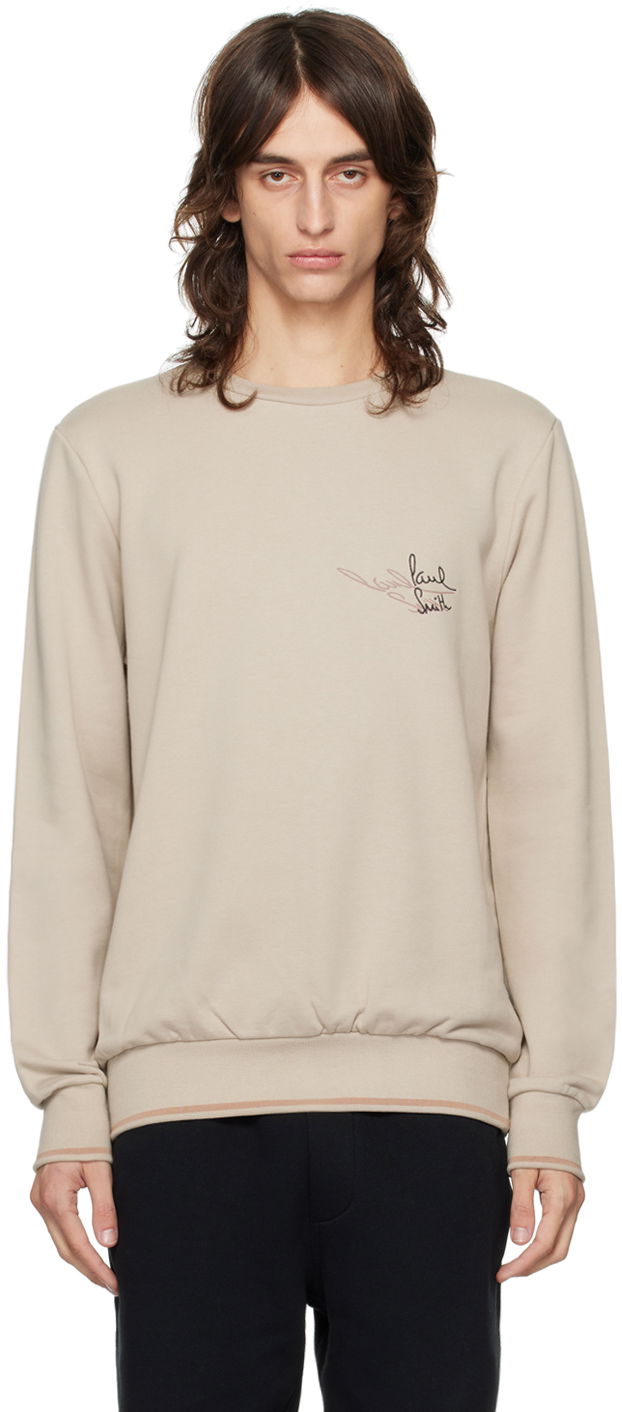 Pleteni pulover Paul Smith Paul Smith Embroidered Sweatshirt Bež | M1R-302S-NP4718-63