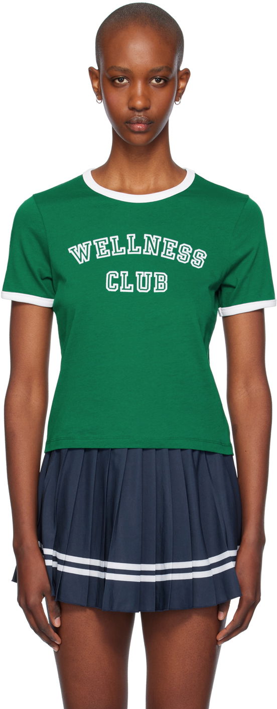 Majica Sporty & Rich Ringer Wellness Club T-shirt Zelena | TO073516010GR03